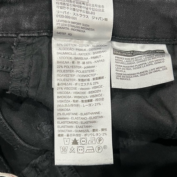 Levi’s Black 711 Distressed Skinny Jeans Size 27 Women’s - Picture 6 of 6